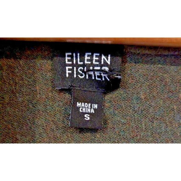 Eileen Fisher open front cardigan sz s olive green Casual Career Office Spring - Picture 2 of 5